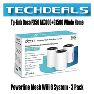 Tp-Link Deco PX50 AX3000+G1500 Whole Home Powerline Mesh WiFi 6 System - 3 Pack