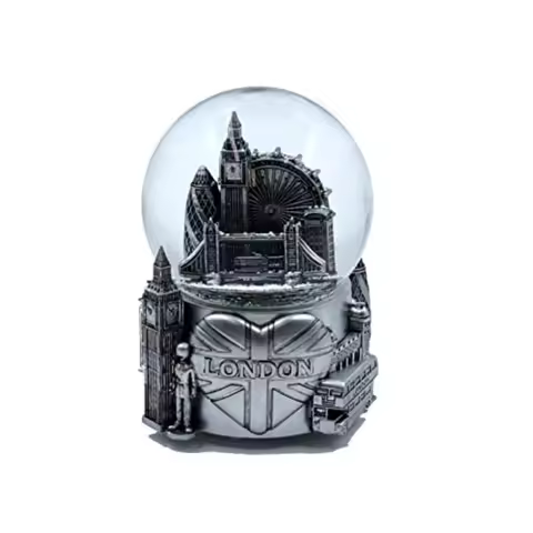 London 3D Musical Snow Globe Romantic Gift Souvenir Decor for Home Office 5 1/2