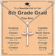 Happy 10th/11th/12th/13th/14th/15th/16th/17th/18th/21st Birthday Gifts for Girls Her, Cross Necklace