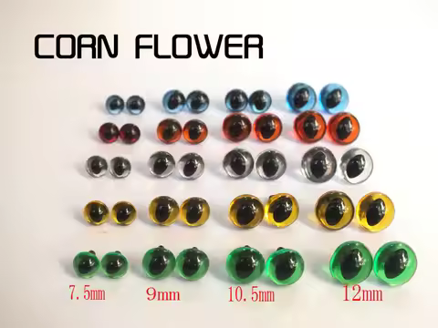 50pcs 7.5mm-12mm Cat Eyes/ Safety Eyes / Come With Washers -- You can choose your favorite color and