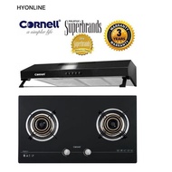 CORNELL CBH-G7802TNC + CCH-DB900BK - CORNELL GLASS HOB & HOOD PACKAGE