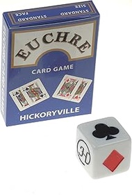 Hickoryville Euchre Playing Cards Bundle - 2 Euchre Decks in 1 Box with 1 White Suit Marker Dice