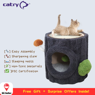 CATRY High-Quality Cat Scratcher Tree with Durable Sisal Posts and Safety Bumper Plush Pet Bed for A