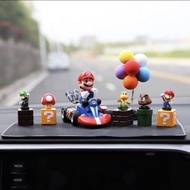 [97% Praise Rate] Creative Super Mario Car Ornaments Mario Brothers Shaking Head Doll Car Interior A