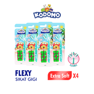 [Paket isi 4] KODOMO Sikat Gigi Flexy Extra Soft & Slim