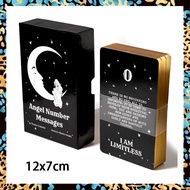 Angel Number Messages Oracle Card | Standard Big Size 12x7cm | Gold Gilded Edging Tarot Deck | Engli