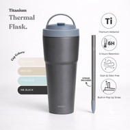 SWANZ Woky Titanium Travel Mug 770ml - Single Combo - 99.9% Pure Titanium, Vacuum Insulated Coffee T
