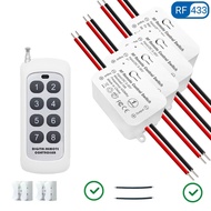 Wenqia DC 6V 12V 24V สวิตช์สัมผัสแบบเปียกสวิตช์ควบคุมระยะไกลไร้สาย RF 433MHz 500M สำหรับล็อคไฟ LED D