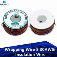 Wrapping Wire 8 30AWG Insulation Wire B-30-1000 UL1423 0.25mm Tinned Copper Solid PVC Cable Breadboa