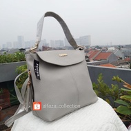 ALFAZA Backpack Wanita Tassel Backpack Made of Thick Papirut Orange Leather, Size L25xH26