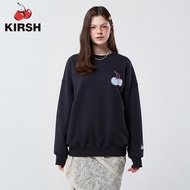 เสื้อสเวตเตอร์คอตั้งลายส้ม Kirsh ทรงหลวม แขนยาว คอกลม สำหรับผู้หญิง ฤดูใบไม้ร่วง/ฤดูหนาว สไตล์หวาน ส