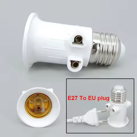 AC 110V 240V 4A E27 Power LED Bulb Lamp Base Socket to EU Plug Adapter Lighting Light Holder Connect