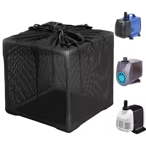 Pond Pump Filter Bag with Drawstring Reusable Mesh Media Filter Bag Pond Biological leaf Rubbish Aqu