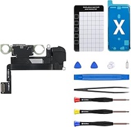 for iPhone X Ear Speaker Replacement Repair Kit for iPhone 10 Module with New Front Earpiece Part Ambient Light Sensor Proximity Sensor Flex Cable Connector Fix Tools for A1865 A1901 A1902