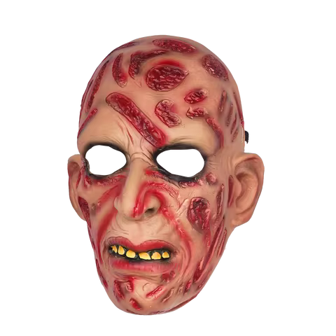 Freddy Krueger Scary Burn Scar Mask, Realistic Latex Zombie Headgear, Adult Cosplay Prop for Haunted