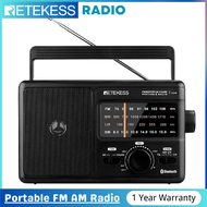 Retekess TR626 AM FM LW Shortwave Radio, World Band Radio Receiver, Portable Desktop Radios with Blu