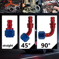 0/45/90 Degree Silicone Hose Fitting AN6 / AN8 / AN10 Aluminum Hose End Fitting Red-Blue