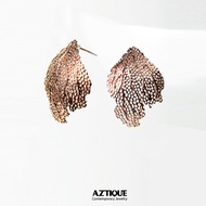 Aztique ต่างหูเงินแท้ ปะการัง Coral Earrings Gift Jewelry Handmade ต่างหู vs