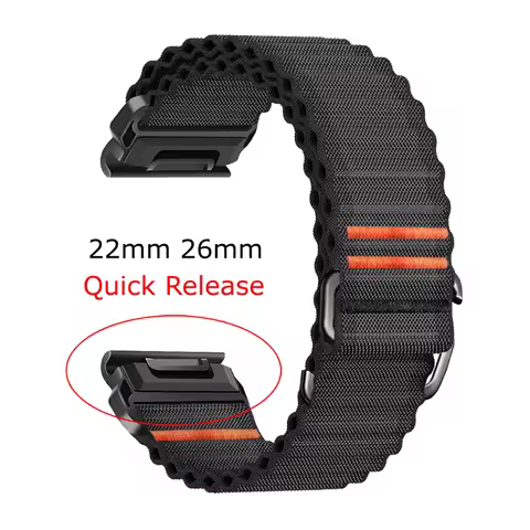 22mm 26mm Quickfit Nylon Watch Band for Garmin Fenix 8pro 7 6 Strap for Garmin Epix Pro/Enduro 3/Des