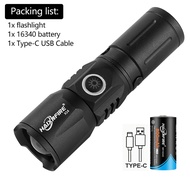 Haixnfire X14 đèn pin mini Zoomable ánh sáng trắng khẩn cấp đèn pin nhỏ cắm trại ngoài trời Type-C c