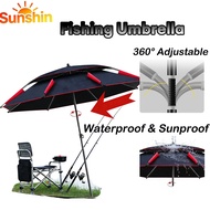 【WTHB】2.6M Big Fishing Umbrella Adjustable Payung Mancing Beach Rainproof Sun Shade Payung Besar Cam