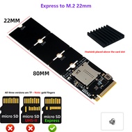 XT-XINTE Micro SD Express（PCle 3.1 X1 NVMe）Micro SD Express To M.2 NVME Adapter Card SDE7.2 Hard Dri