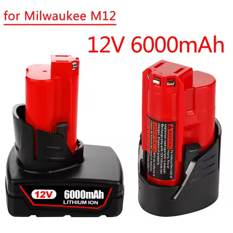 12V Battery 3Ah 6Ah Rechargeable Battery For Milwaukee M12 XC Cordless Tools 48-11-2402 48-11-2411 4