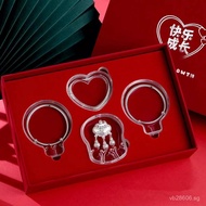 Pure Silver Bracelet with "Fu" Character, Baby Silver Jewelry, Longevity Lock, Birthday Gift Set, Fu