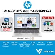 HP 14-ep0301TU Perak BA1Y1PA | 14-ep0300TU Emas BA1Y0PA i3-N305 Intel UHD 8GB 512GB SSD 14" FHD W11 