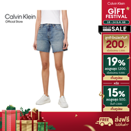 CALVIN KLEIN กางเกงยีนส์ขาสั้นผู้หญิง ทรง Relaxed รุ่น 47B977G RD9-สีฟ้า