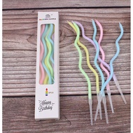 Birthday Candle Spiral Model Pastel Color 6 Pcs.