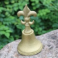 Cast Iron Bell Crafts Wrought Iron Decoration Cafe Restaurant Classroom Vintage Hand Bell Gold 13x7c
