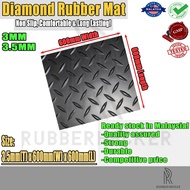 Diamond rubber tiles 3.5mm x 600mm x 600mm floor matting, rubber sheet, willow mat