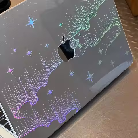 Aurora Laser Shining Laptop Case For Macbook Air 13.6 M4 M3 M2 A2681 A3113 A3240 Air13.3 A1932 A2179