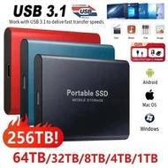 High-speed SSD 1TB External Hard Drive Portable 2TB Mobile Solid State Drive 256TB Mass External Har
