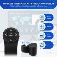 Well Made- Wireless Presenter 2.4G Finger Ring Remote PowerPoint PPT Slides Clicker Pen Rechargeable