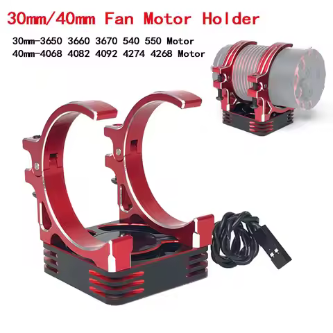 RC Motor Cooling Fan 40x40mm 30x30mm Aluminum holder for 1/10 1/8 RC Car 3650 3660 4068 4082 4092 40