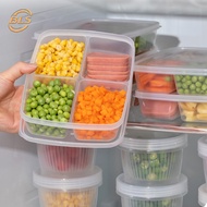 4 Grids Refrigerator Food Storage Box/ Food Containers with Lid for Kitchen Fridge Cabinet/ Freezer Storage Box Organizer Case