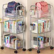 [in stock] Acrylic Floor-standing Mobile Trolley for Backpack Storage, Snacks, Books, Under-desk Hom