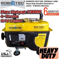 ROBINTEC RGY1200 1000Watt/1.0KW Heavy Duty Gasoline Generator 4-stroke - 6 Months Warranty -