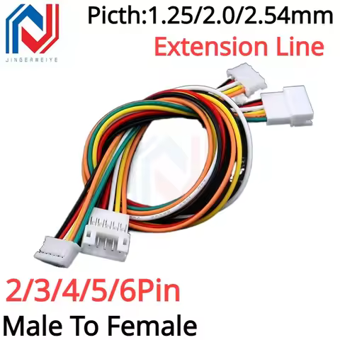 5Pcs JST 1.25mm PH2.0 XH2.54 Extension Line 2/3/4/5/6/Pin PH 2.0mm XH2.54MM Male To Female Connector