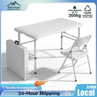 [WTHB]Foldable Table 76cm/1.22m/1.52m/1.8m Portable Folding Table for Camping Event Catering Dining 