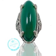 Batu Cincin Akik Green Hijau Garut / Green Chalsedony Model Pandan Kristal