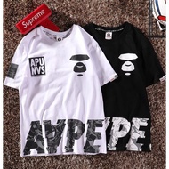 Stylish AAPE Fashion plus size T-shirt loose letter cotton shirt topslnnerwear&UnderwearCostumes s-5