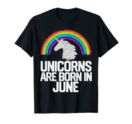 UNICORNS ARE BORN IN JUNE Birthday Gift Rainbow Girl Women T-Shirt