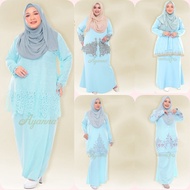 🌹PLUS SIZE KURUNG WANITA BABY BLUE🌹Koleksi Design Baju Kurung Lace Size 2XL (44)-10XL(60) Muslimah Fesyen Baju Raya 2024
