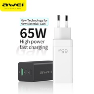 AWEI PD9 PD 65W Fast Charger Quick Charge 2 Type C 65W 1 USB A 30W with QC 4.0 3.0 Portable EU Plug for airpods pro iPhone 13 12 XR Xiaomi Macbook M1 pro Laptop iPad Pro Huawei P20 P30 P40 sony wf1000xm4 Sumsang S20 S21