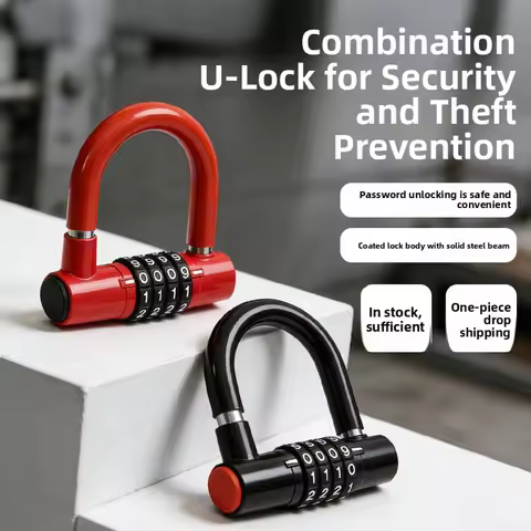 Electric Vehicle Lock U-shaped Lock Motorcycle Battery Bike Lock Anti-pry Front Wheel Anti-rust Helm