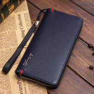 Men's long zipper wallet, men's long zipper wallet, wallet, youth multi-car men's wallet men's long zipper wallet wallet youth multi-card Slot Handbag men's Large-capacity Mobile Phone Bag Men 3.31