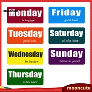 mooncute|  Refrigerator Magnet Set Magnetic Date Indicator Colorful Days of Week Fridge Magnet Set f